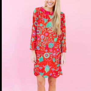 Sheridan French floral Red and Green Dress